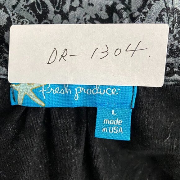 Fresh‎ Produce Dress Large Paisley Rayon Blend Stretch Flawed DR-1304 - Picture 2 of 9